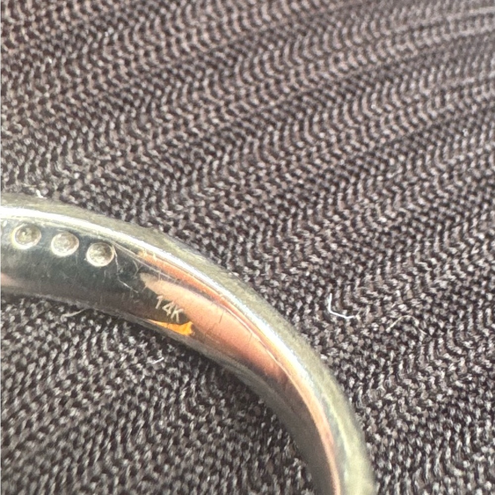 Sparkling White Gold Engagement Stack Ring - image 5